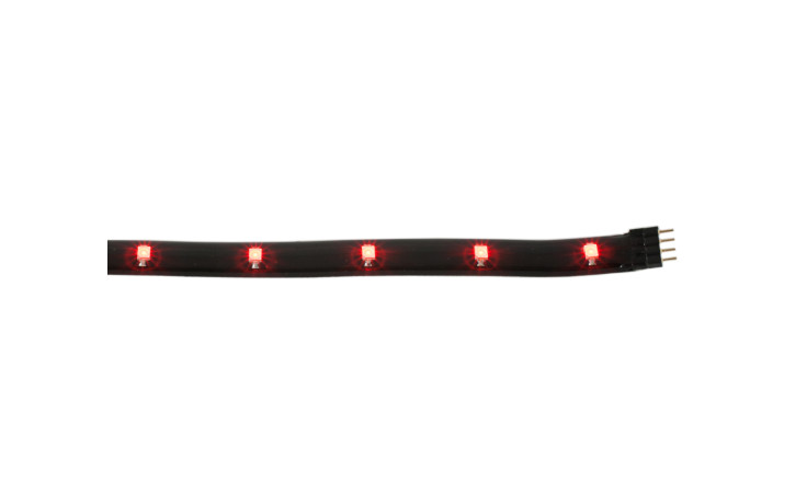 Flexible Red LED Light 12" Black Housing w/Connector