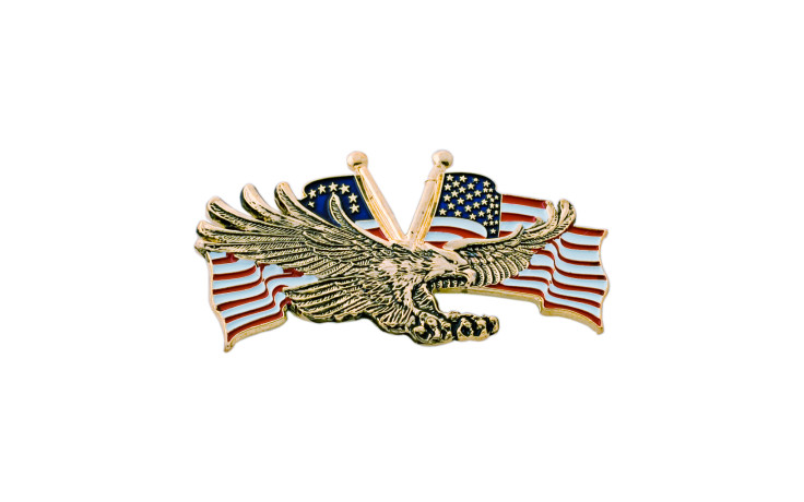Gold Flying Eagle w/USA Flag 