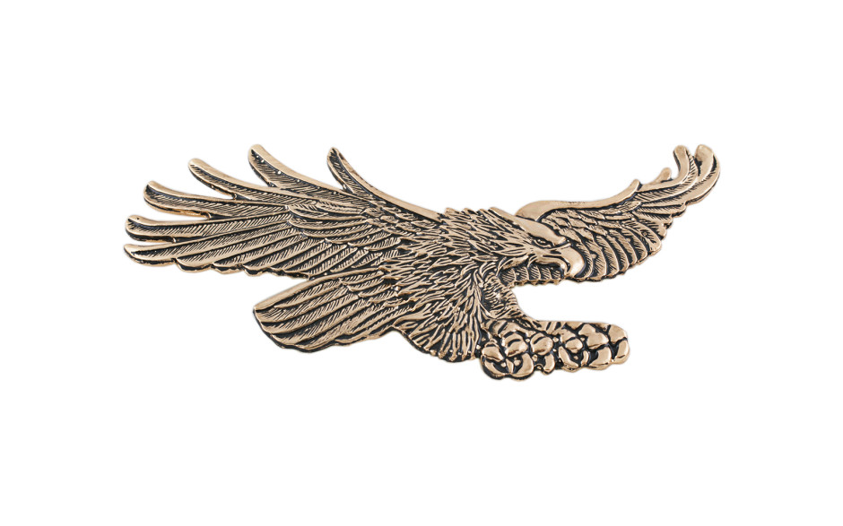 Gold Flying Curved Eagle Emblem